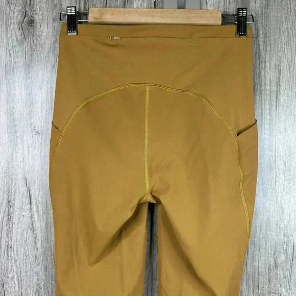 Lululemon Leggings Fast Free 6 Mustard Color High Rise Reflective Dots Sz 6 - Picture 6 of 12
